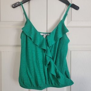Express | Green Ruffled Top
